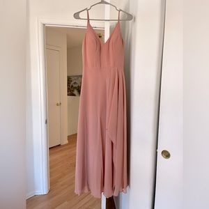 Azazie Collette dress in champagne rose, custom size